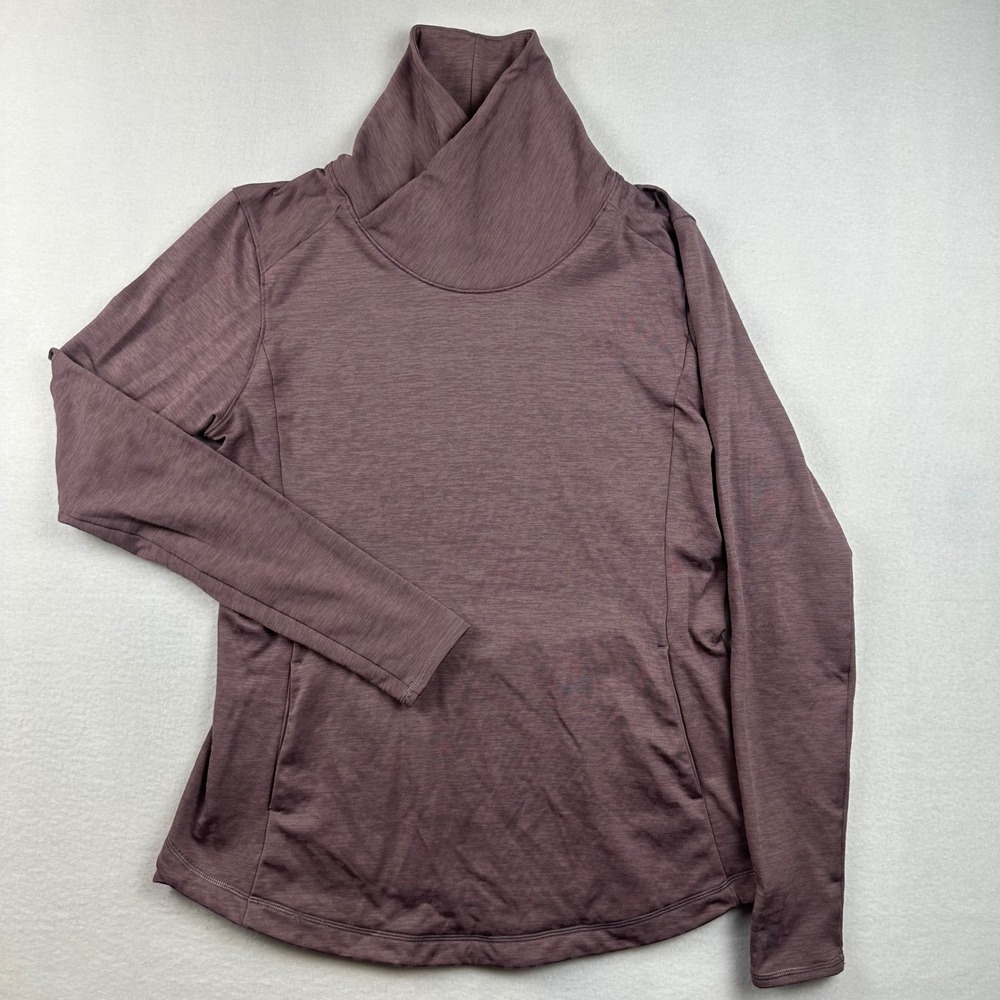 CALIA Cowl Neck Women L Purple Heathered Athletic Pullover Yoga Gym Activewear